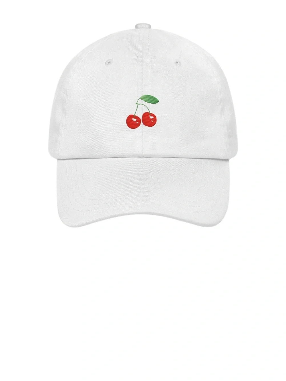 Polychrome Goods- White Cherry Embroidered Baseball Cap - Women